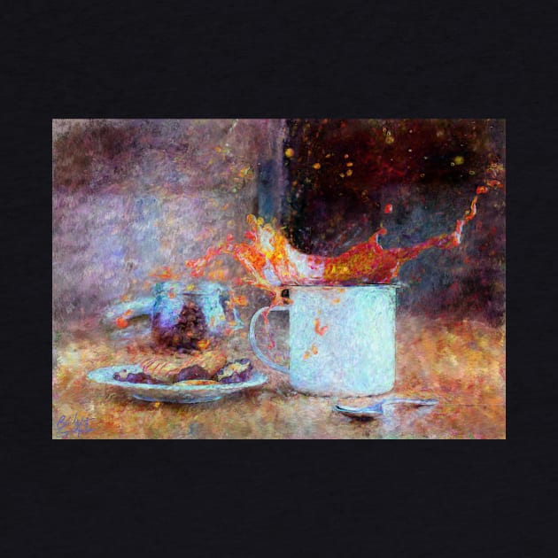 Coffee Splash Impressionist Painting by BonBonBunny